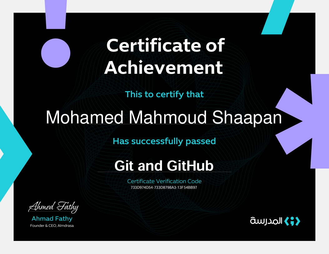 certifical in git & github from almdrasa